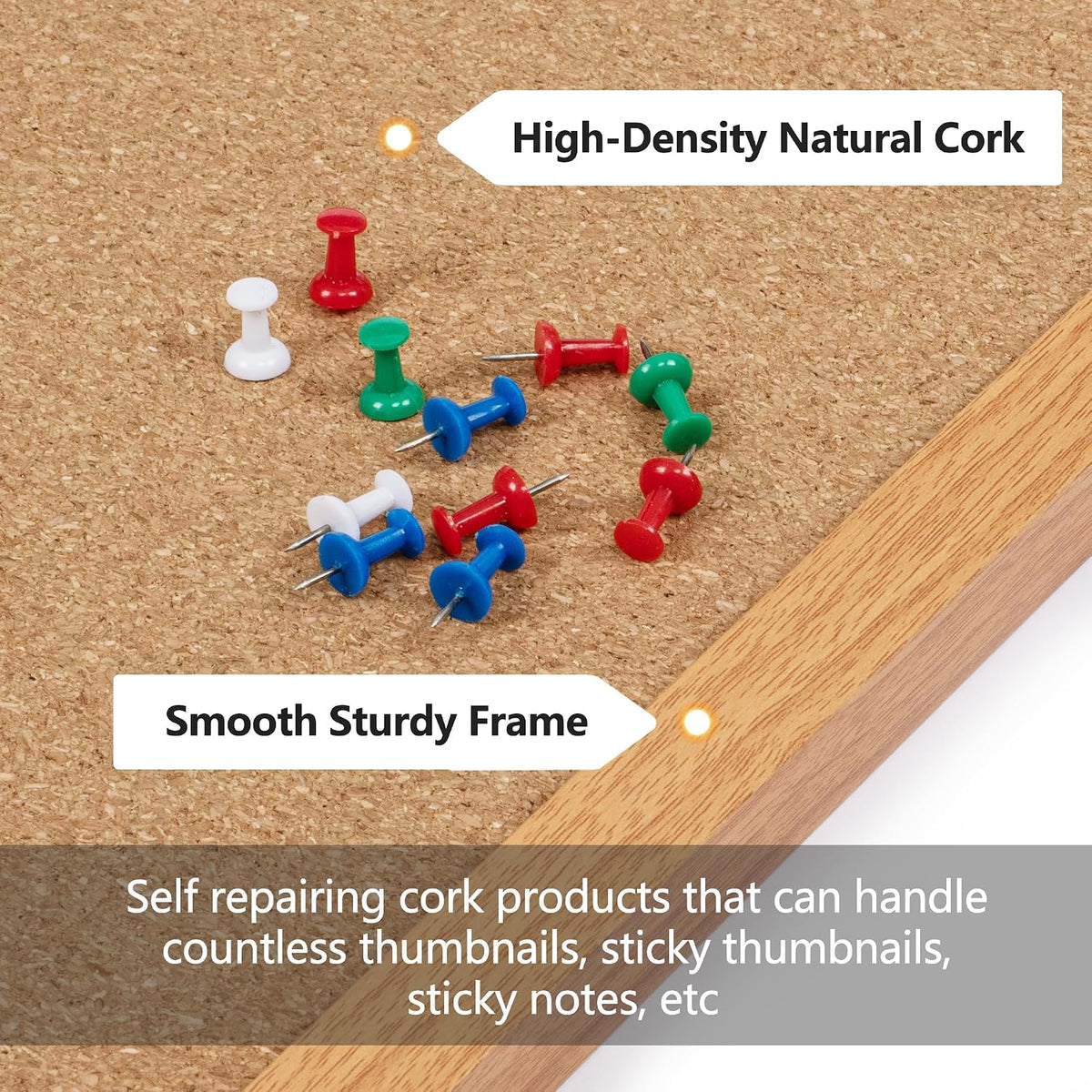 Cork Board Bulletin Board 24 x 36, Wood Framed Corkboard for Wall