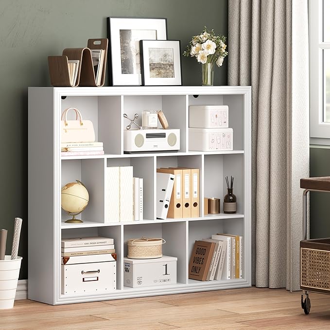 BORNOON Book Shelf with 10-Cube, 43” Wide Bookshelf with Anti-Tip Device - Image 7