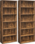 VASAGLE Set of 2 Bookshelves, 23.6 Inches Wide, 6-Tier Open Bookcases by VASAGLEbySONGMICSHOME
