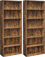 VASAGLE Set of 2 Bookshelves, 23.6 Inches Wide, 6-Tier Open Bookcases by VASAGLEbySONGMICSHOME