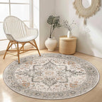 GENIMO 6FT Round Area Rugs for Living Room, Circle Rugs Machine Washable Low by GENIMO