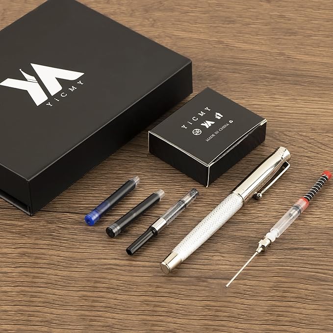 YICMY Fancy Fountain Pen Set – Fine & Medium Nibs, Includes 18 Ink Cartridges - Image 6