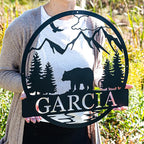Wilderness Bear Cabin Name Sign | Mountain & Rustic Metal Bear | Personalized - Image 5