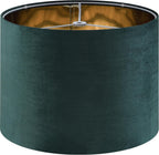 Green Velvet Lampshades Set of 1 Large Drum Lamp Shade 16" Top x 16" Bottom x