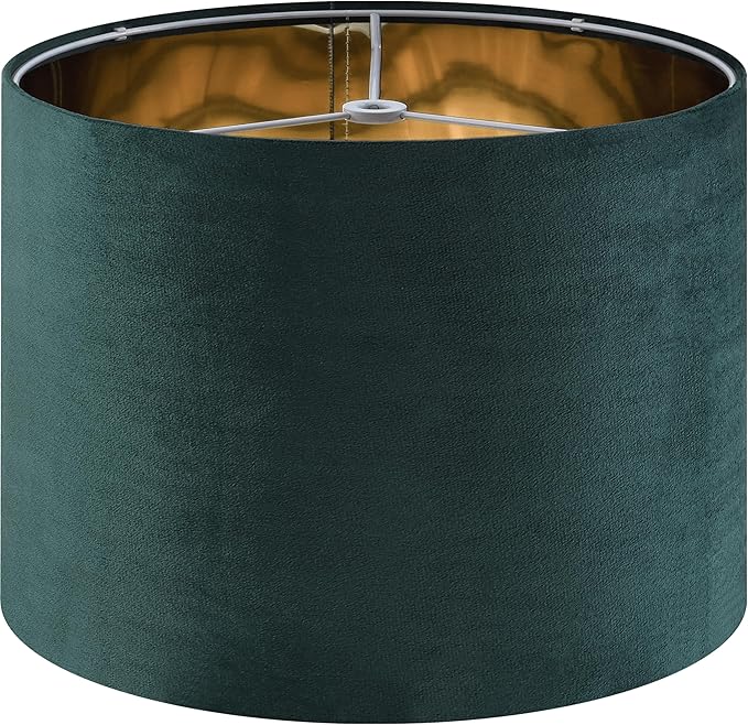 Green Velvet Lampshades Set of 1 Large Drum Lamp Shade 16" Top x 16" Bottom x by GOSO