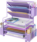 simple trending 7 tier desk file organizer, letter shown in use
