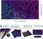 Blue Purple Desk Pad Topographic Map Desk Mat XXL Large Extended Gaming Mouse - Image 3