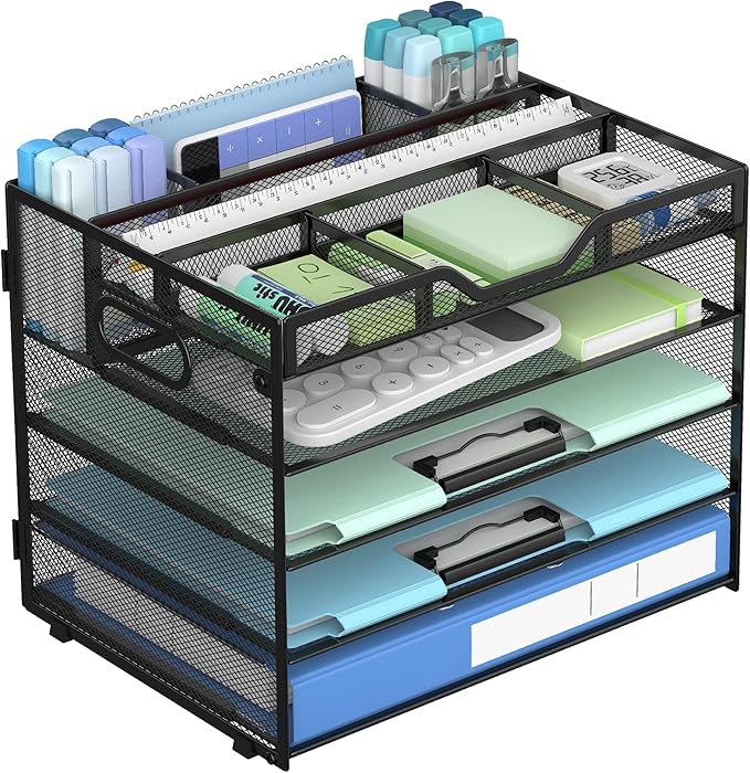 Docnest 5 Tier Mesh Desk Organizer- Letter Tray by DocNest