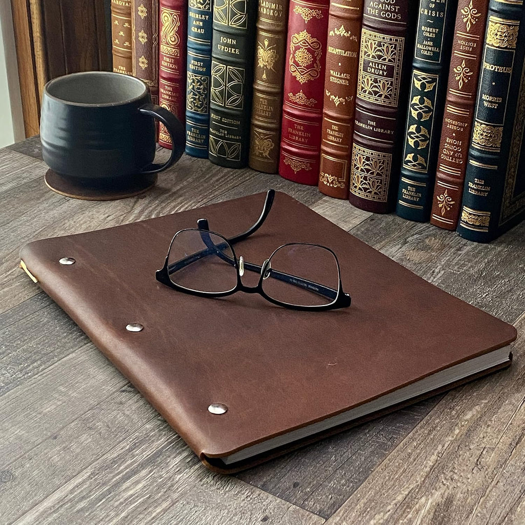 Murdy No. 1 Wide Cut Refillable Leather Binder (Bourbon)