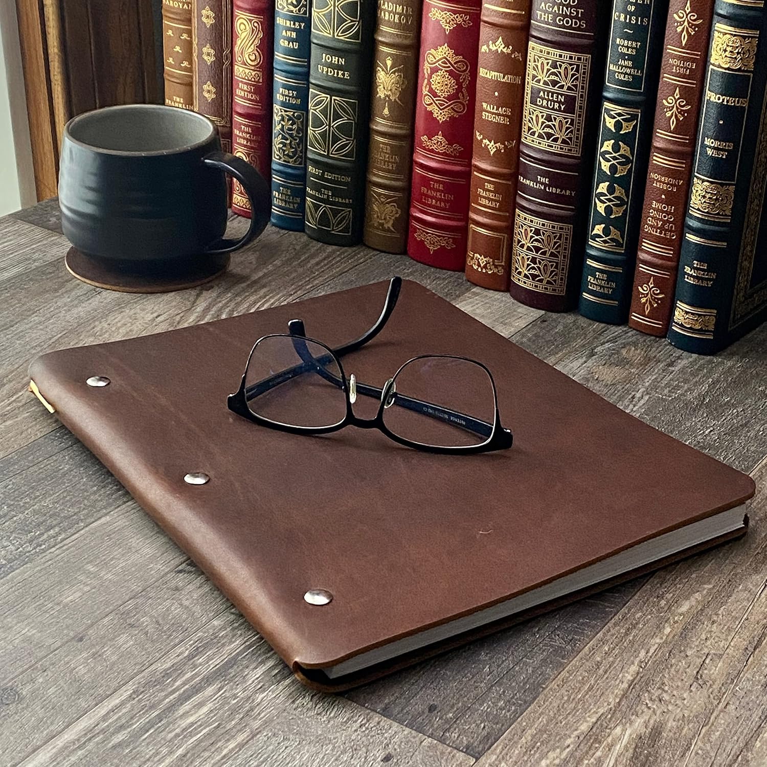 Murdy No. 1 Wide Cut Refillable Leather Binder (Bourbon)