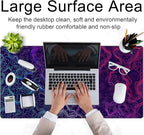 Blue Purple Desk Pad Topographic Map Desk Mat XXL Large Extended Gaming Mouse - Image 4