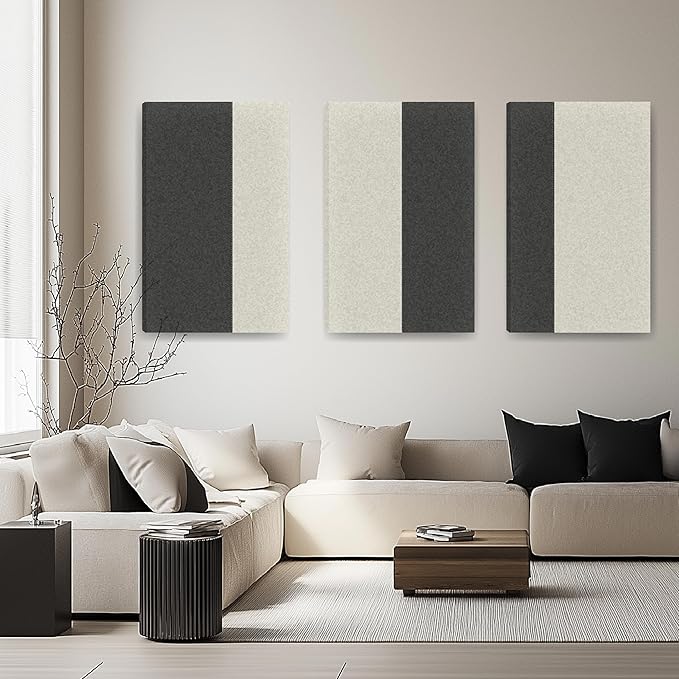 Soon Global 3-Pack Stitched Fabric Acoustic Panels Sound Absorbing, 3-Piece by SoonGlobal