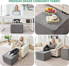 23.6'' square pouf boneless ottoman foot rest with on a desk or shelf