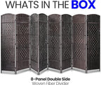 8 Panel Folding Privacy Screen 12ft Wide, 6ft Tall Partition Room Divider - Image 7