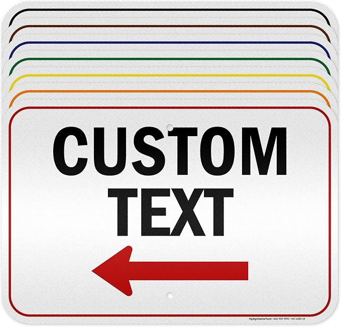 Custom Arrow Directional Sign, Left Arrow, 12x18 Inches, 3M EGP Reflective by MySignCenter