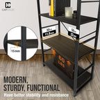 CAPHAUS 4 Tier Bookshelf, 24 Inch Width Free Standing Shelf, Bookcase Shelf - Image 6