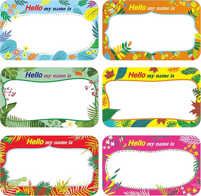300 Pcs Name Tag Label Sticker in 6 Designs by Stickyourhappymoment