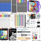art supplies sketching kit, pro drawing pencils art shown in use