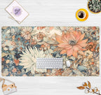 Retro Japanese Floral Mouse Pad Boho Desk Mat Aesthetic Flower Desk Matt - Image 2