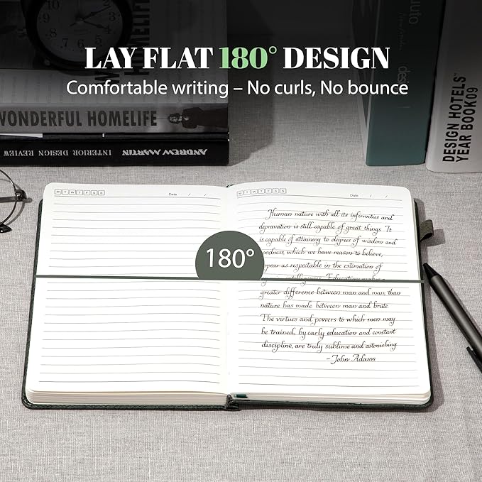 CAGIE Lined Journal for Men Women, Tree Growth Ring Leather Bound Journal - Image 3