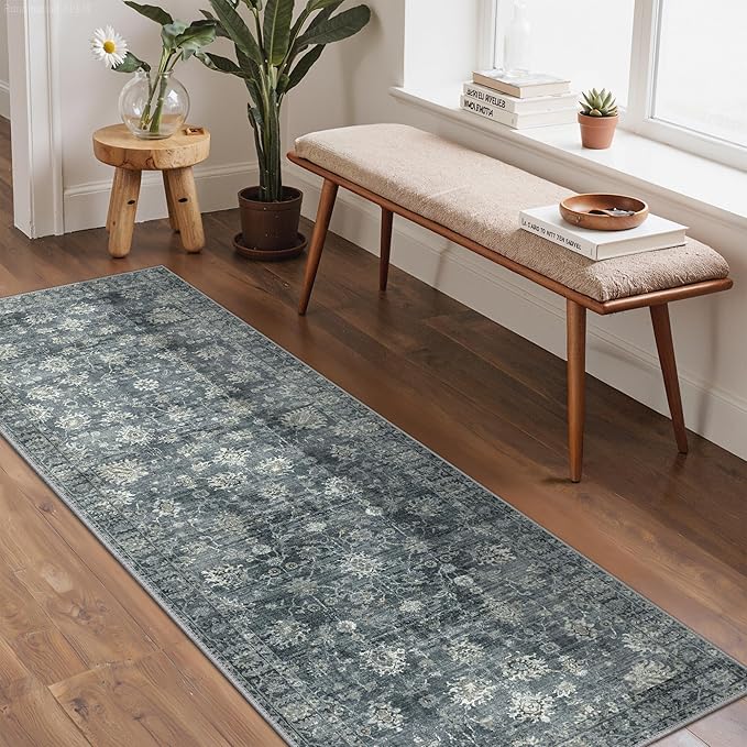 GENIMO Runner Rug 2x6 Non Slip Machine Washable Vintage Hallway Runner Rug by GENIMO