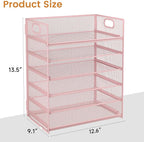 Subekyu 6-Tier Desk Paper Organizer, Desktop File Letter Tray - Image 5