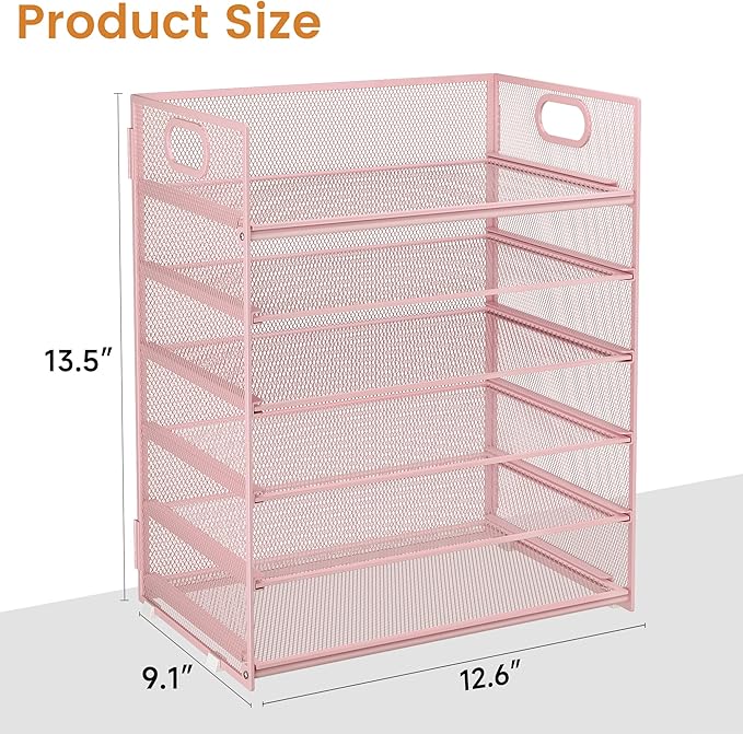 Subekyu 6-Tier Desk Paper Organizer, Desktop File Letter Tray - Image 5