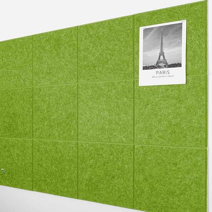 AKTOP Cork Board Bulletin Board 47"x35", 12 Pack Removable Felt Cork Board Tiles by Buynow