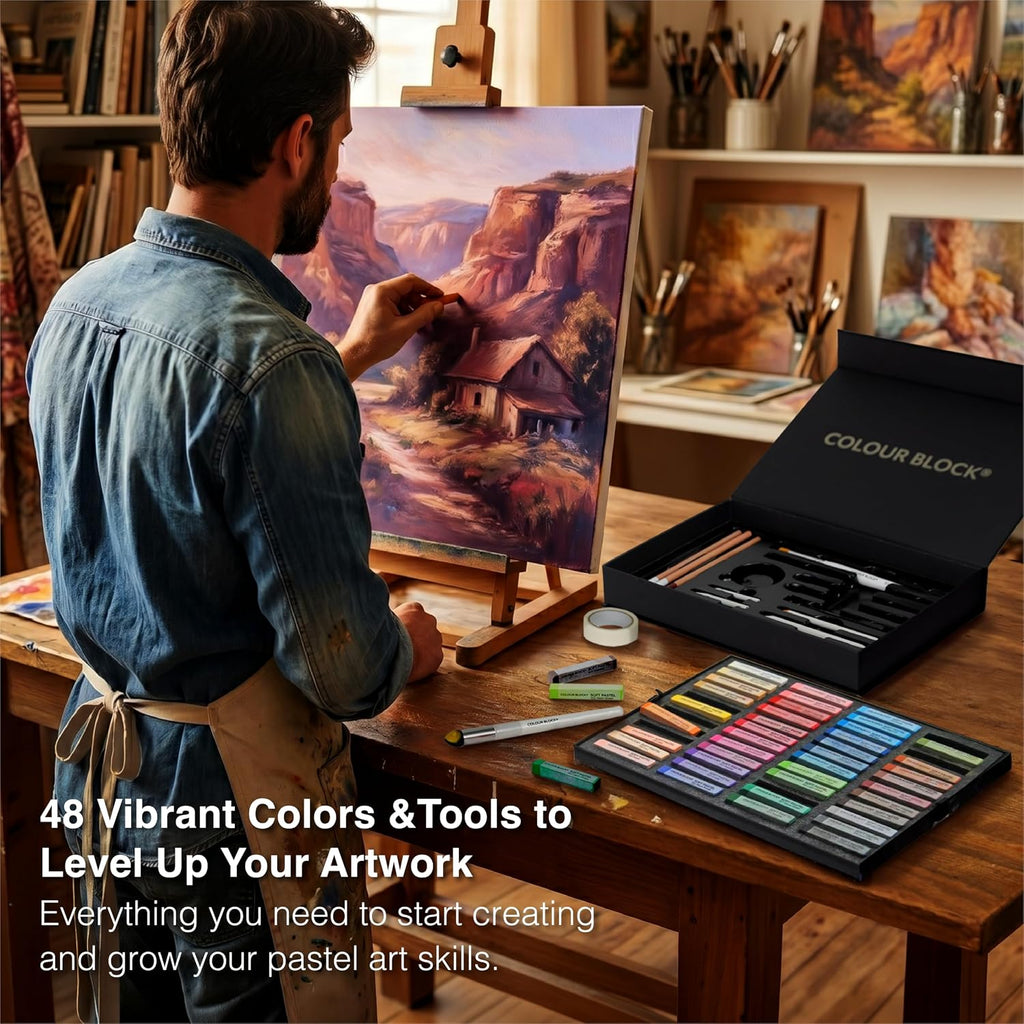 colour block 66-pc soft chalk pastels and tools, view 9