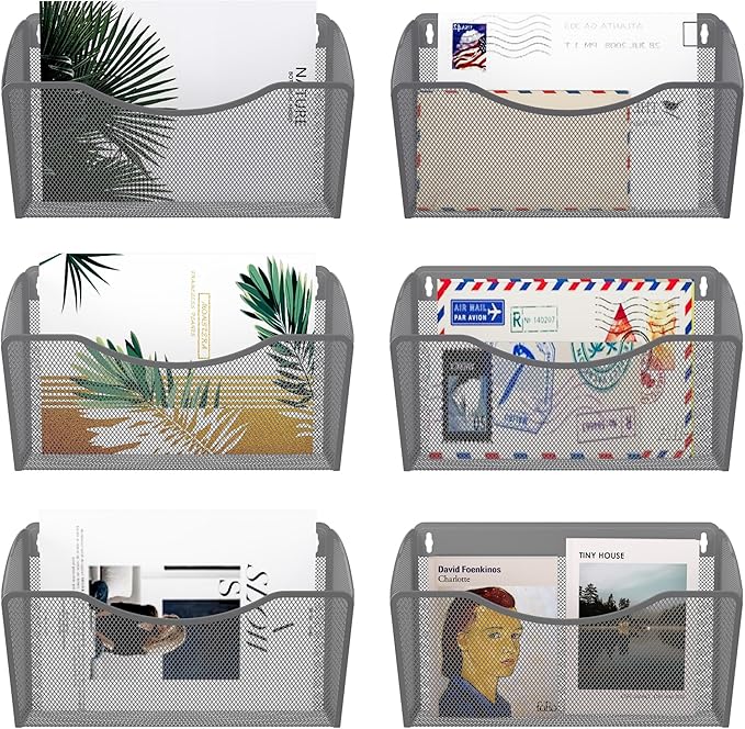 EasyPAG 6 Single Pocket Wall File Organizer, Mesh Hanging File Folder Organizer - Image 2