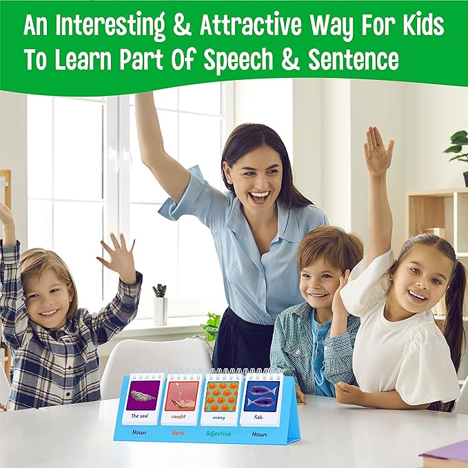 Sentence Flip Charts, 80 Double Sided Cards in Noun/Verb/Adjective/Preposition - Image 6