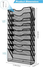 Solinxe 10 Tier Wall File Organizer, Vertical Mesh Paper Mail Organizer Wall - Image 8
