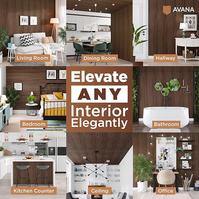 Avana Acoustic Wood Wall Panels – 94.4 X 12.6 Inch Walnut Acoustic Panels 1 PC - Image 3