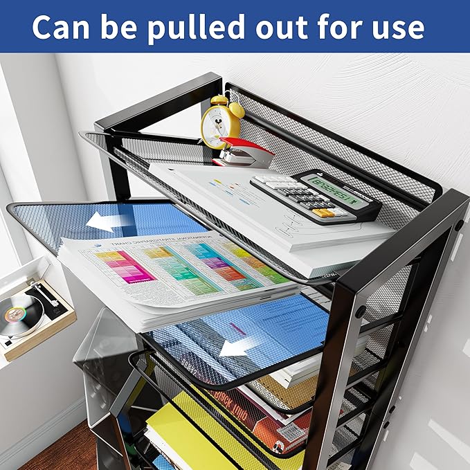 Simple Trending 12 Tier Rolling File Cart, Desk File Organizer - Image 2