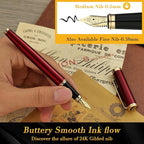 BEILUNER Red Fountain Pen, Stunning Luxury Pens - Image 4