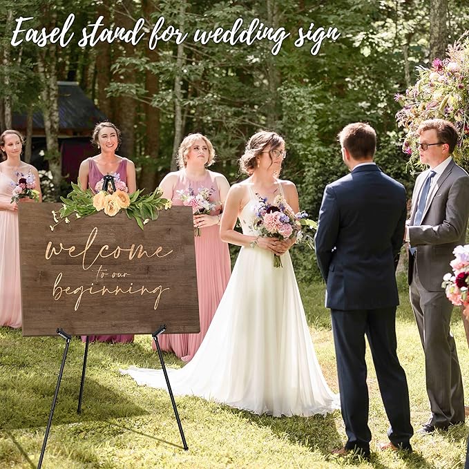 VAIIGO 63" Easel Stand for Wedding Sign Poster Display Easel Floor Adjustable - Image 7