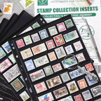 10 Sheets 20 Pages Postage Stamp Album Pages, 7 Pockets 7.7X 1.35in Stamp - Image 7