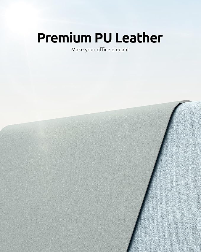 YSAGi Leather Desk Protector, Office Mat, Large Mouse Mat, Non-Slip PU Leather - Image 2