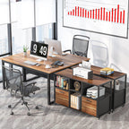 tribesigns 2 drawer wood file cabinets, modern mobile, close-up detail