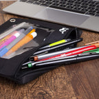Mr. Pen- Pencil Pouch for 3 Ring Binder, 2 Pack, 10"x6.75", Smooth Zipper | Clear Window, Large Capacity Pencil Case with 3 Reinforced Grommets for School, Office, Supplies Storage