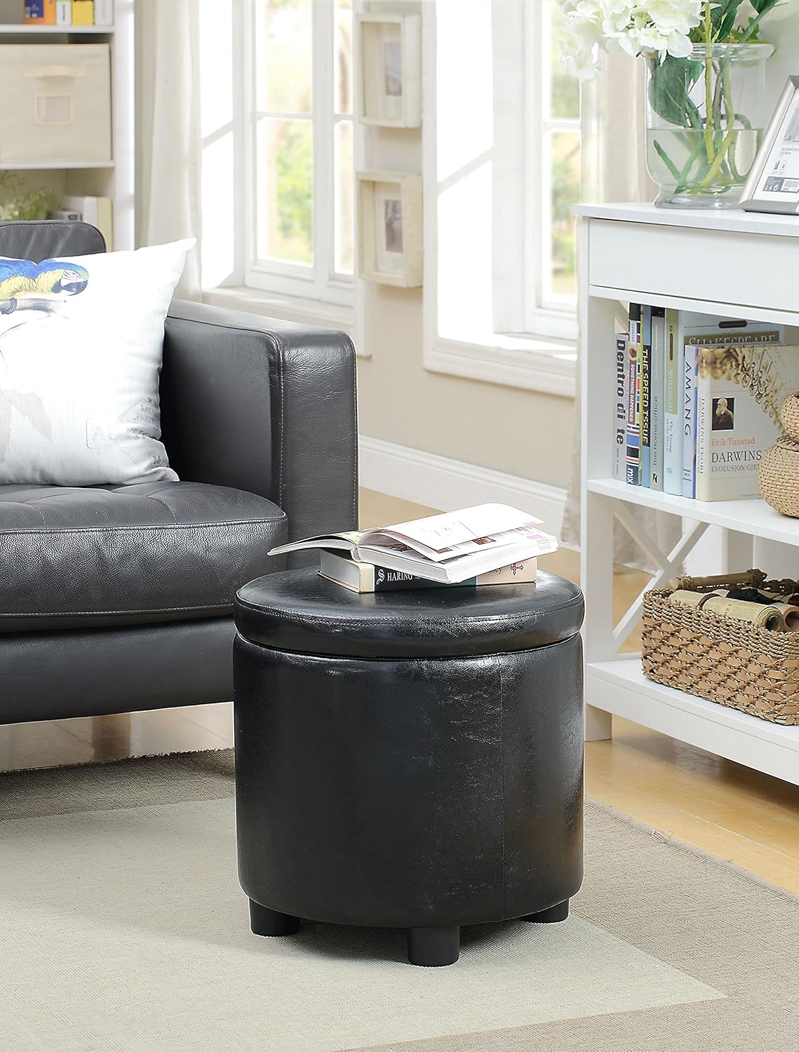 Convenience Concepts Designs4Comfort Accent Storage Ottoman 15.75" - Rou...