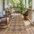 lahome checkered easy jute outdoor runner rug, 2x6, main product view