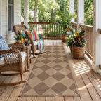 lahome checkered easy jute outdoor runner rug, 2x6, main product view