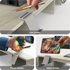 simple houseware desk dual monitor stand riser with, side view