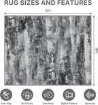 Office Chair Mat for Hardwood Tile Floor, Abstract 48"X 60" Desk Mats for - Image 9