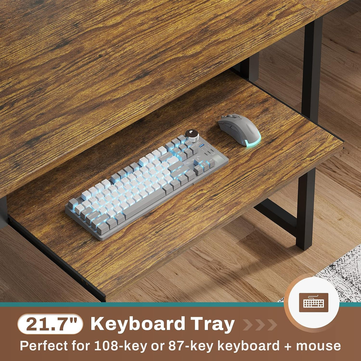 SEDETA L Shaped Computer Desk, Reversible Corner Desk with Power Outlet