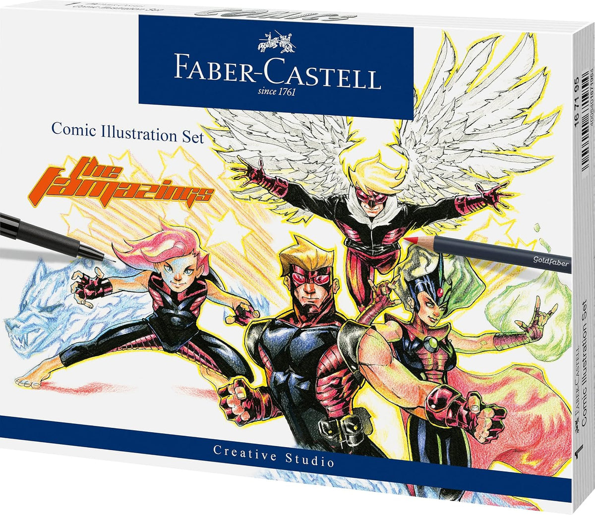 faber-castell comic illustration set - the famazings superhero, main product view
