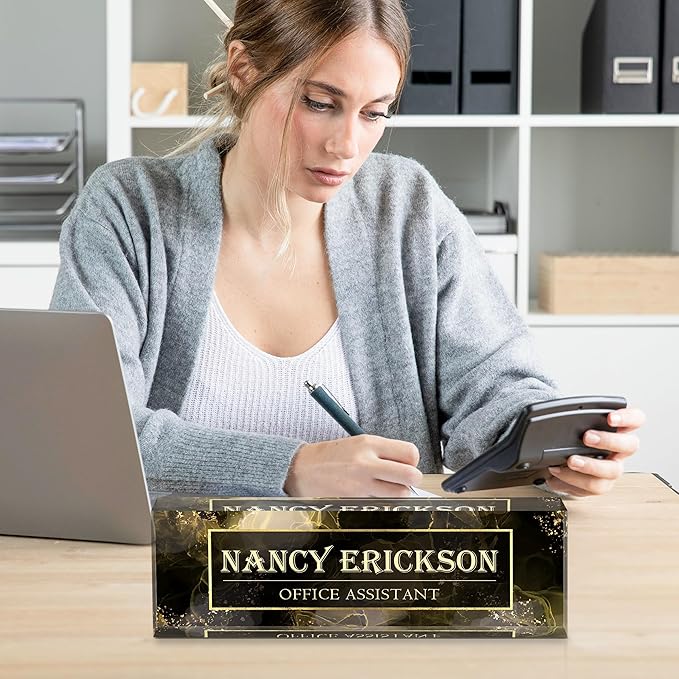 Personalized Name Plate for Desk, Custom Desk Name Plate, Acrylic Name Plate - Image 6