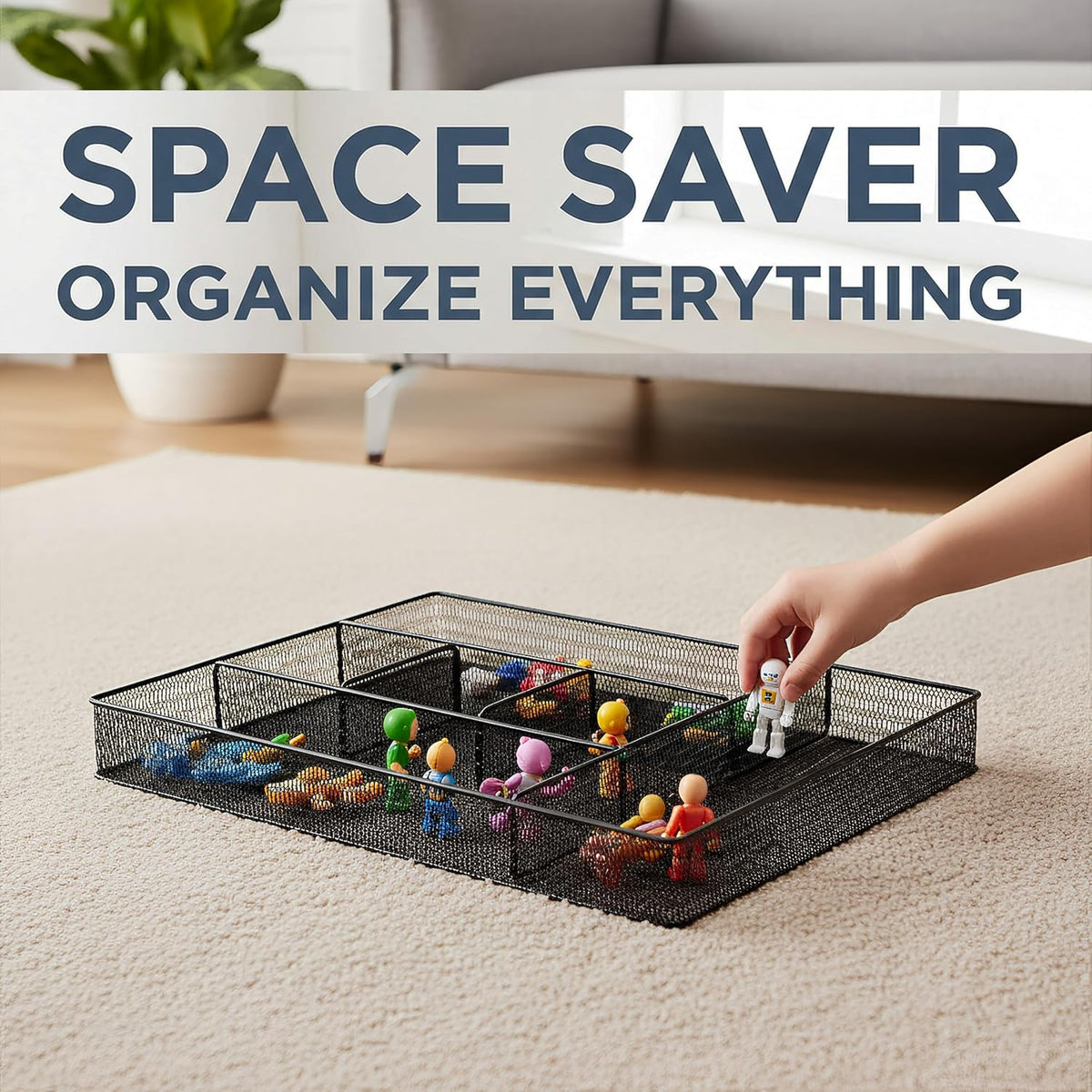 Hiceeden 2 Pack Mesh Desk Drawer Organizer, 16.1"x12.2"x2" Lar...