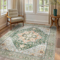 GENIMO 7x10 Area Rugs for Living Room, Machine Washable Non Slip Vintage Rugs by GENIMO